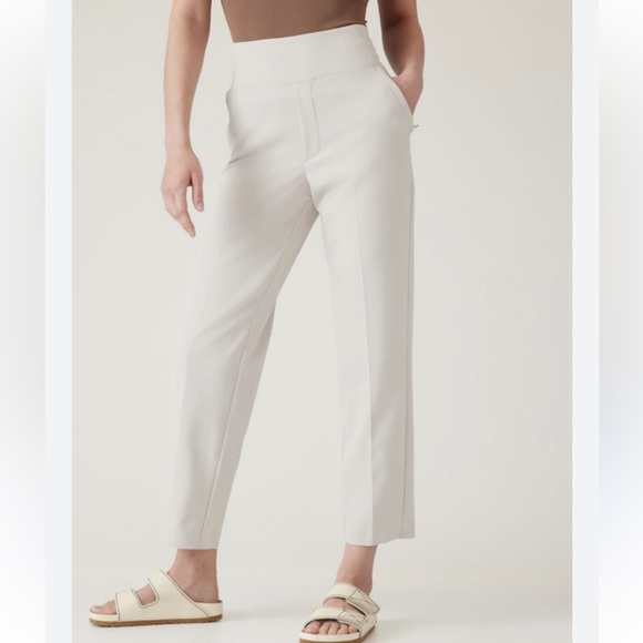 Athleta Endless High Rise Oatmeal Color Pullover Pants Women’s Size 4P - Picture 1 of 10